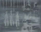 Figures and Shadows by Sidney Nolan, c.1963, mixed media on paper, sold Aug 2023