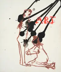 Art by Sidney Nolan, c.1957, mixed media on paper, sold Aug 2023