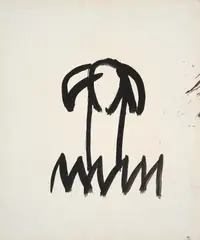 Abstract Tree by Sidney Nolan, c.1955, mixed media on paper, sold Aug 2023