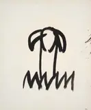 Abstract Tree by Sidney Nolan, c.1955, mixed media on paper, sold Aug 2023