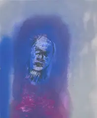 Head by Sidney Nolan, c.1961, mixed media on paper, sold Aug 2023
