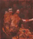 Two Figures by Sidney Nolan, mixed media on paper, sold Aug 2023