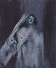 Two Figures (Robert Lowell) by Sidney Nolan, c.1965, transfer drawing on paper, sold Aug 2023