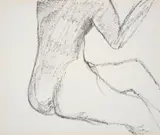 Nude by Sidney Nolan, crayon on paper, sold Aug 2023