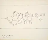 Country Race Meeting, Halls Creek by Sidney Nolan, c.1949, ink on paper, sold Aug 2023