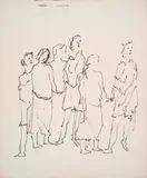 Classical Figures by Sidney Nolan, c.1951, ink on paper, sold Aug 2023