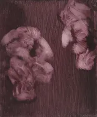 Two Faces (Robert Lowell) by Sidney Nolan, 1965, mixed media on paper, sold Aug 2023