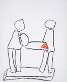 Sculptor by Sidney Nolan, c.1986, crayon on paper, sold Aug 2023