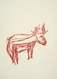 Goat by Sidney Nolan, crayon on paper, sold Aug 2023