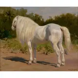 Rosa Bonheur, A Grey Breton Draft Horse (Un Cheval Breton), oil on canvas