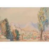 John Peter Russell, Foothills, Southern France, 1920, watercolour on paper