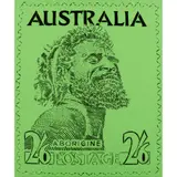 Reko Rennie, Green Aborigine Stamp, 2012, synthetic polymer paint on linen