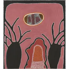 Phyllis Thomas, (Language group: Gija), natural earth pigments and synthetic polymer paint on linen