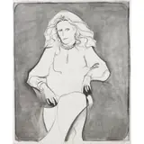Charles Blackman, Portrait of Kate, 1977, charcoal on paper