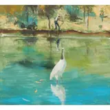 Clifton Pugh, The Painter Rick Amor and a Royal Spoonbill