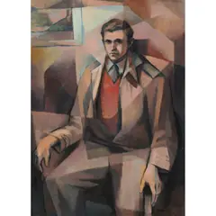 Kenneth Jack, Self-Portrait, 1956, oil and PVA on board