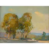 Sydney Long, Landscape, oil on canvas laid on board