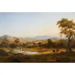 Henry Gritten, A View to a Range of Mountains Near Woodend, 1868, oil on canvas
