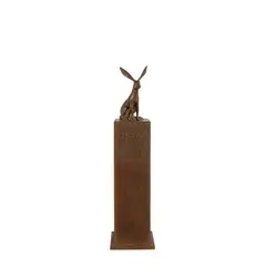 Anthony Vanderzweep, Hare Sage Totem, 2022, bronze, on bronze plinth, ed. 2/6