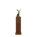 Anthony Vanderzweep, Hare Sage Totem, 2022, bronze, on bronze plinth, ed. 2/6