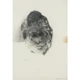 Brett Whiteley, Francis Bacon, 1971, screenprint with additions in black ink on rice paper, unique state