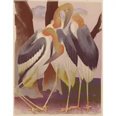 The Three Graces by Murray Griffin, c.1960, linocut, ed. 10/29, sold Nov 2023