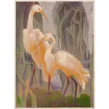 Murray Griffin, Golden Heron, c.1960, linocut, ed. 3/25