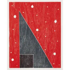 Robert Jacks, Starry Starry Night (Red), 1989, woodcut, ed. 7/10