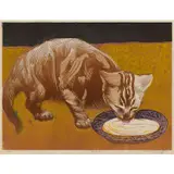 Murray Griffin, The Cat, c.1970, linocut, ed. 17/17