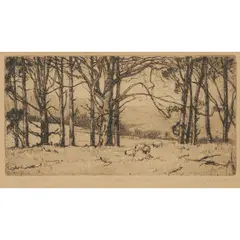 Jessie Traill, The Gap with Trees, 1938, etching, edition unknown
