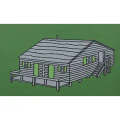Weekend Cabin by Patrick Caulfield, 1967, screenprint, ed. 11/75, sold Nov 2023