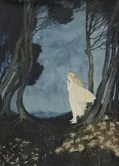 Ida Rentoul Outhwaite, Wishing on a Star, ink and watercolour on paper