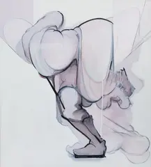 Marie Hagerty, Thin Ice, 2014, ink, charcoal, acrylic and acrylic pen on canvas