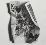 Cj Hendry, King of Hearts, pencil on paper
