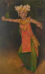 Dullah, Balinese Dancer, oil on canvasboard