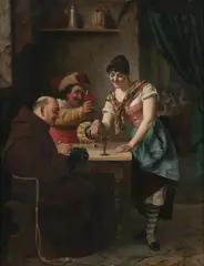 Moritz Stifter, (Flirtation), 1889, oil on panel