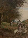 Julian Ashton, (Picking Bluebells), 1877, oil on canvas