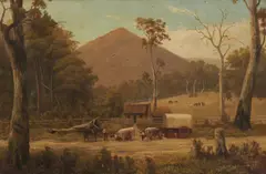 Dandenong, View of Mount Juliet From the Road Between Lilydale and Healesville by William M. N. Watkins, 1877, oil on canvas, sold Oct 2023