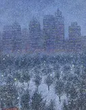 Serge Mendjisky, New York, La Nuit, oil on canvas
