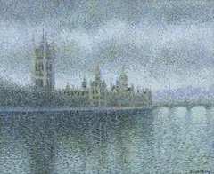 Serge Mendjisky, Londres Avant L'orage (London Before The Storm), oil on canvas