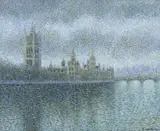 Serge Mendjisky, Londres Avant L'orage (London Before The Storm), oil on canvas