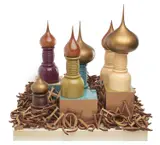 Emily Floyd, Onion Dome City, wood, varnish, lacquer and acrylic paint