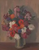 Alison Rehfisch, Flowers in Pewter Mug