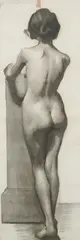 Jean Sutherland, Standing Nude, charcoal on paper