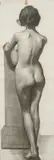 Jean Sutherland, Standing Nude, charcoal on paper