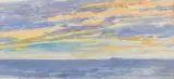 Jessie Traill, Ship on the Ocean Horizon, watercolour on paper