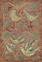 Sybil Craig, Birds, pastel and gouache on paper
