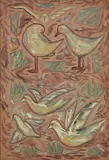 Sybil Craig, Birds, pastel and gouache on paper