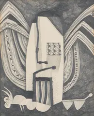 Every Snail's House is His Castle by Erica McGilchrist, 1968, pencil on card, sold Sep 2023