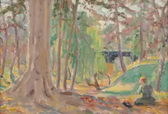 Marie Tuck, Botanic Park Bridge, Adelaide, oil on canvasboard